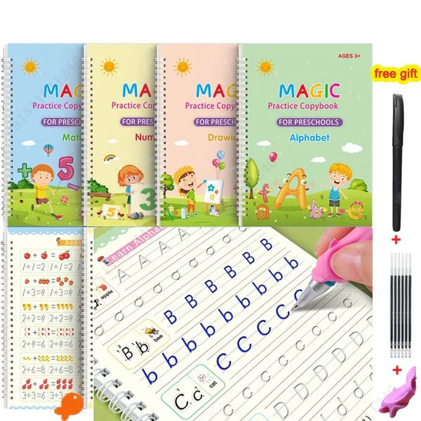 EduGlow™ Magic Practice Copybook Set (4 Books)