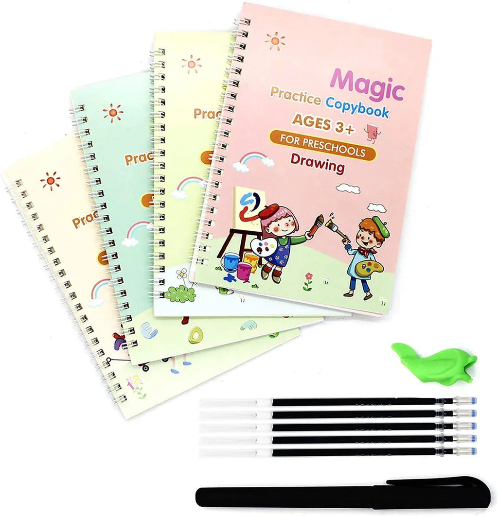 EduGlow™ Magic Practice Copybook Set (4 Books)