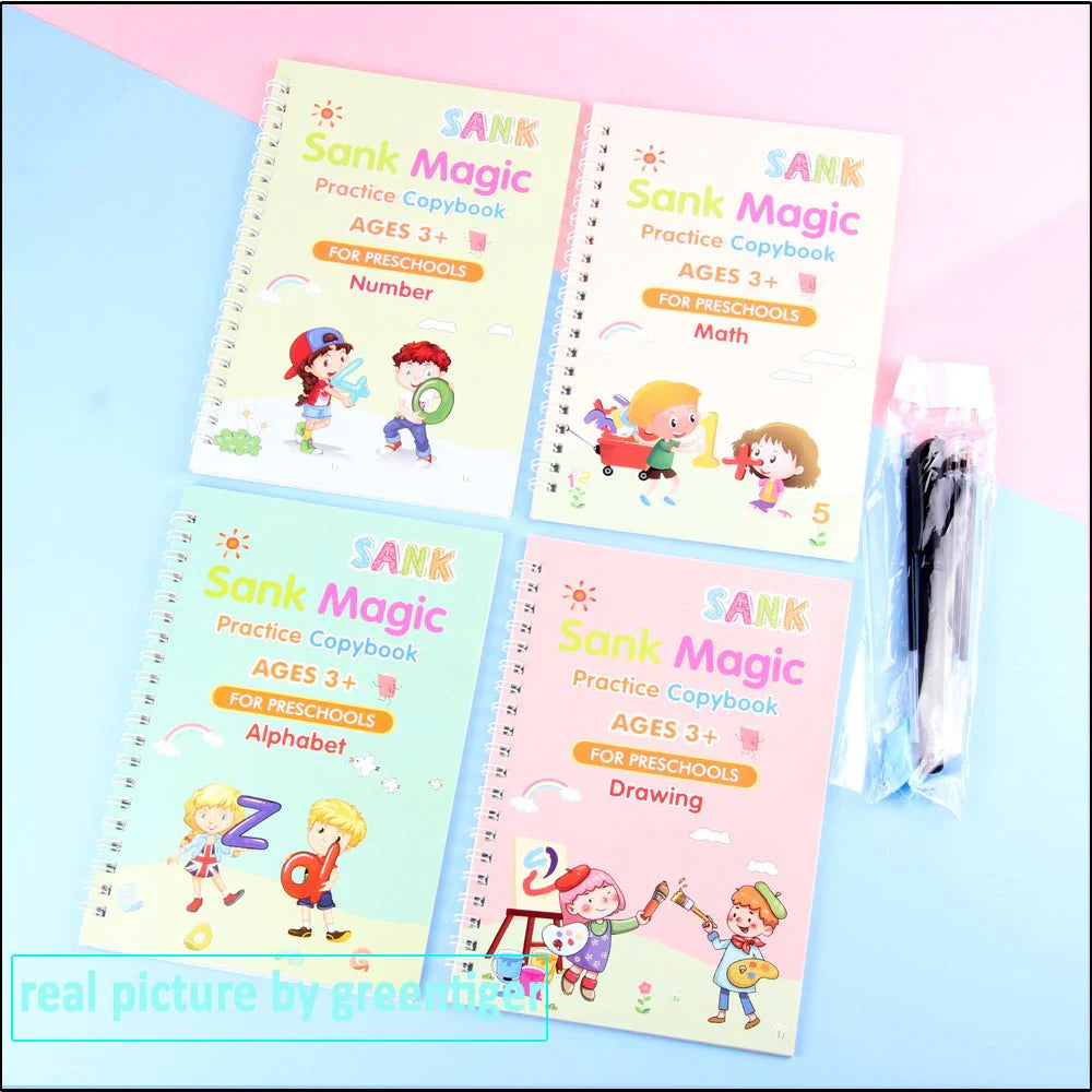 EduGlow™ Magic Practice Copybook Set (4 Books)